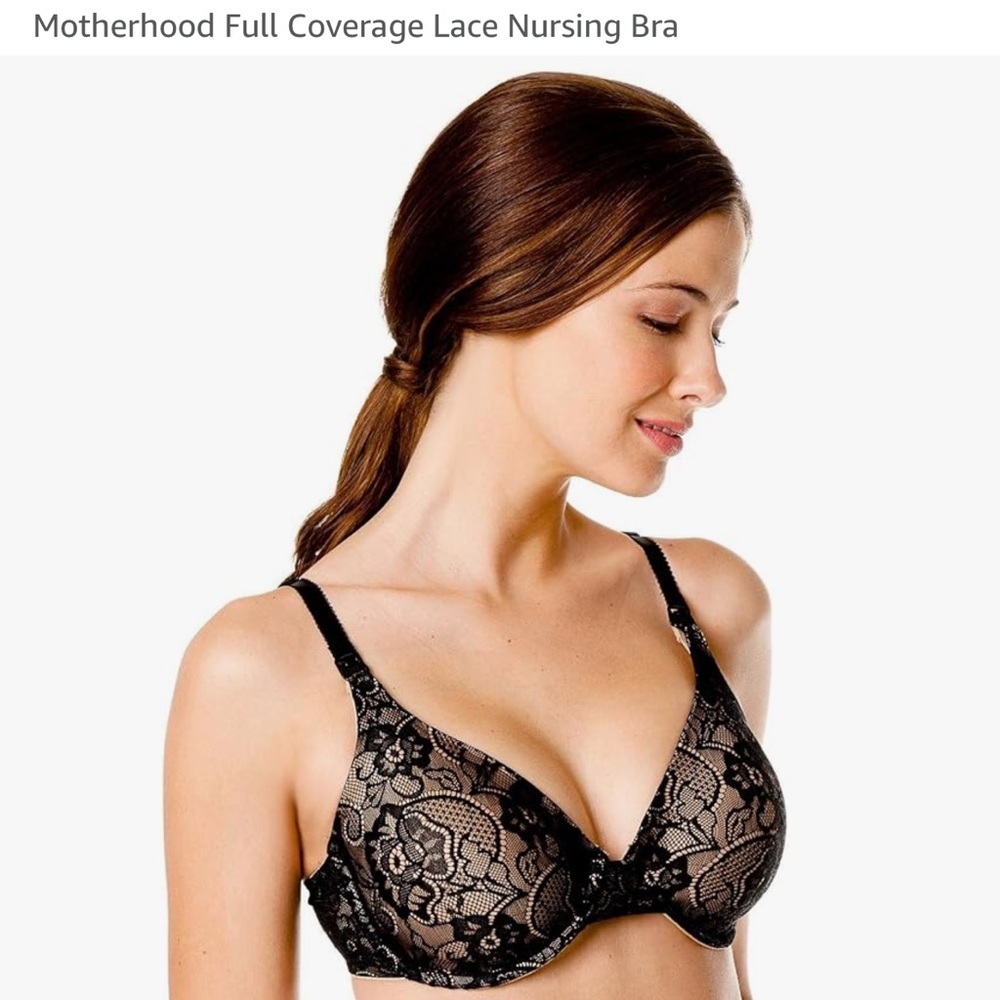 Lace Underwire maternity Bra - Black - Picture 2 of 14